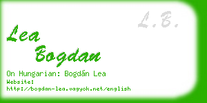 lea bogdan business card
